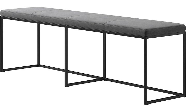 Скамейка London - Velvet 3030 Серая ткань  -  Под заказ