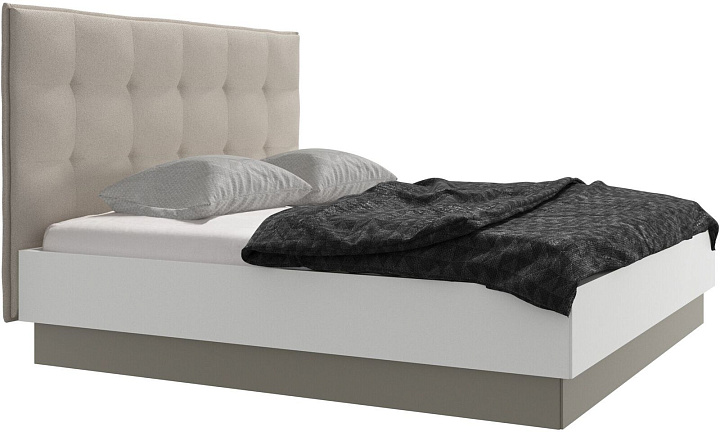 Кровать Lugano с местом для хранения - Lazio 3090 Ткань белого цвета  -  Под заказ