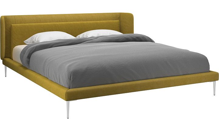 Кровать Austin, без матраса - Tomelilla fabric 3143 Mustard  -  Под заказ