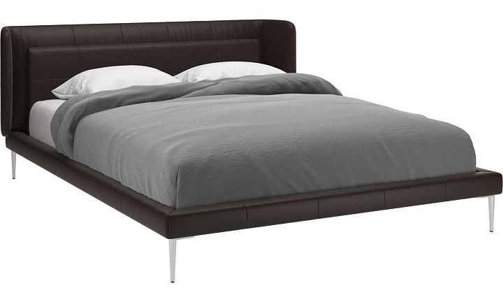 Кровать Austin, без матраса - Salto 0962 Кожа темно-коричневого цвета  -  Под заказ