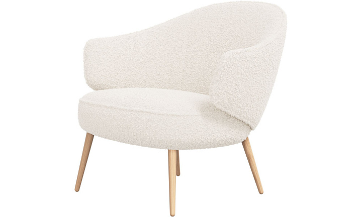 Кресло Charlotte - Auckland Boucle 3180 Белая Ткань  -  Под заказ