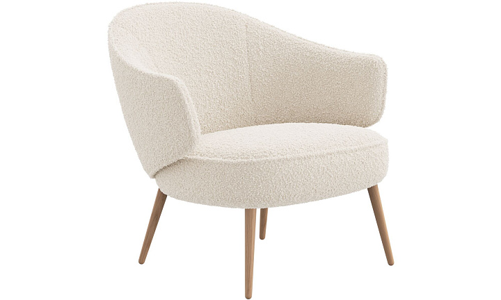 Кресло Charlotte - Auckland Boucle 3180 Белая Ткань  -  Под заказ