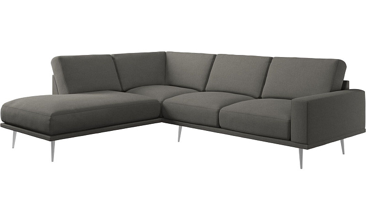 Диван Carlton с модулем для отдыха - Frisco 2067 Ткань цвета серого камня  -  Под заказ