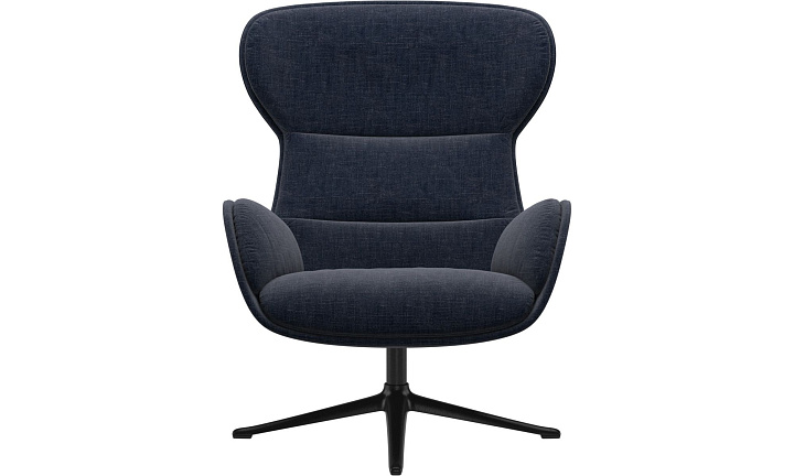 Кресло Reno с функцией вращения - Napoli 2257 Ткань  тёмно-синего цвета  -  Под заказ