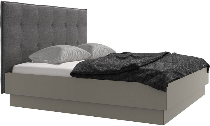 Кровать Lugano с местом для хранения - Bristol 3060 Ткань светло-серого цвета  -  Под заказ
