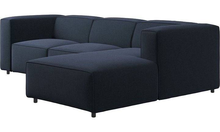 Диван Carmo с модулем для отдыха - Frisco 2065 Ткань тёмно-синего цвета  -  Под заказ