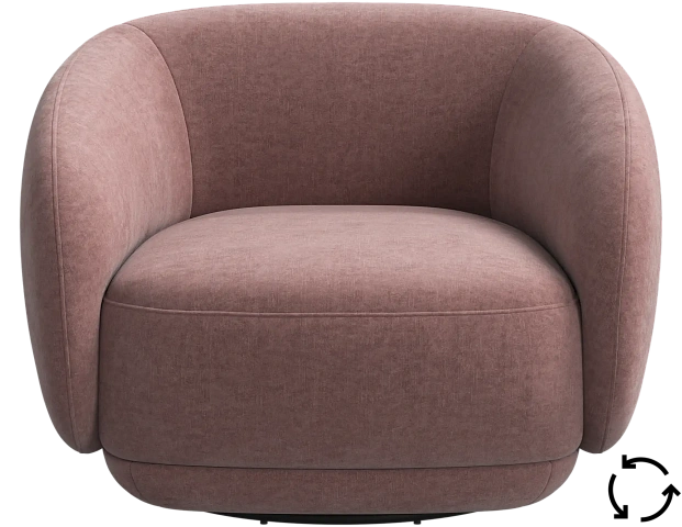 Кресло Bolzano с поворотным основанием -  Ravello 3224 Ткань  пыльно-розового цвета  -  Под заказ