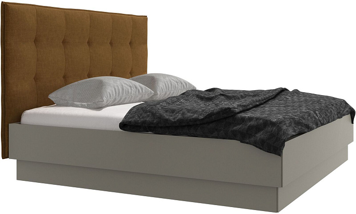 Кровать Lugano с местом для хранения - Napoli 2252 Ткань золотисто-бежевого цвета  -  Под заказ