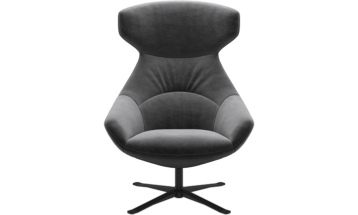 Кресло Porto с функцией вращения - Velvet 3030 Серая ткань  -  Под заказ