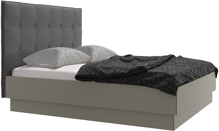 Кровать Lugano с местом для хранения - Bristol 3060 Ткань светло-серого цвета  -  Под заказ