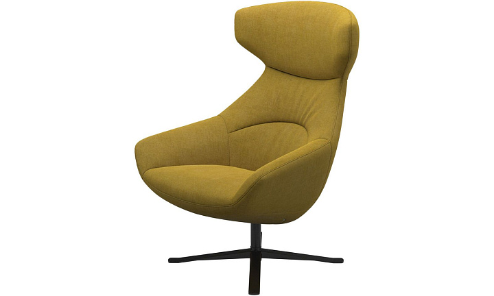 Кресло Porto с функцией вращения - Tomelilla fabric 3143 Mustard  -  Под заказ