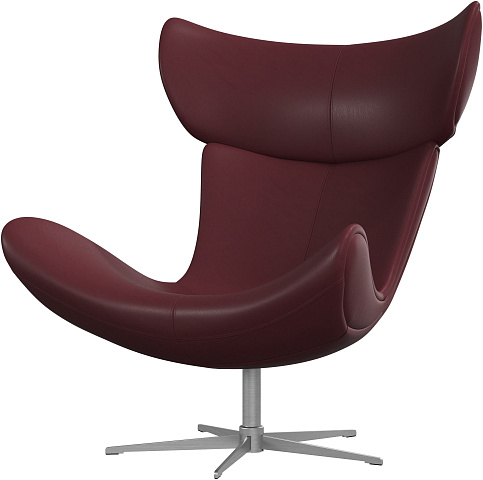 Кресло Imola с функцией вращения - Nordic Vintage кожа 5145 бордового цвета -  Под заказ