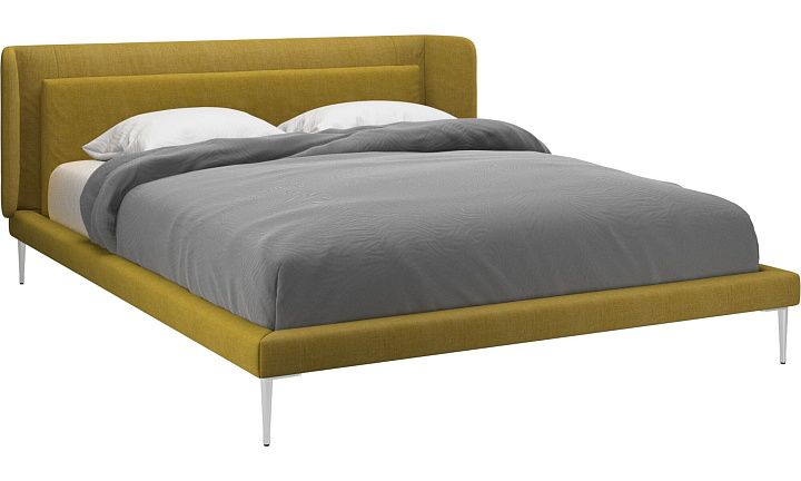 Кровать Austin, без матраса - Tomelilla fabric 3143 Mustard  -  Под заказ