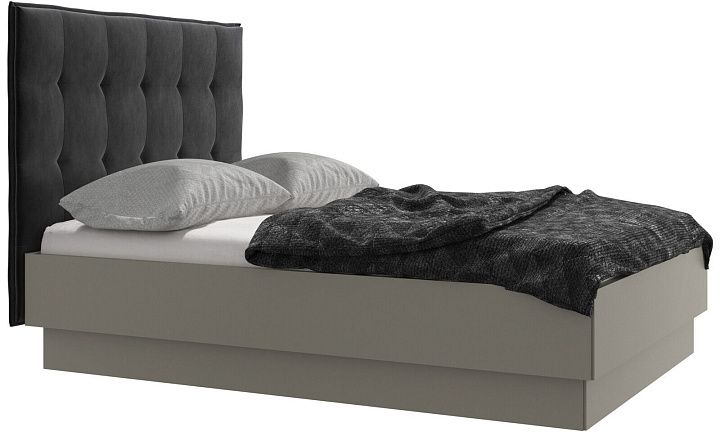 Кровать Lugano с местом для хранения - Velvet 3030 Серая ткань  -  Под заказ