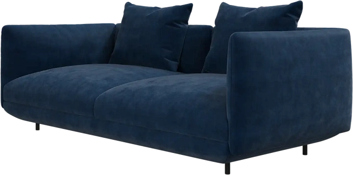 2-местный модуль Salamanca с 2 подлокотниками -  Ravello 3225 Ткань  темно-синего цвета -  Под заказ