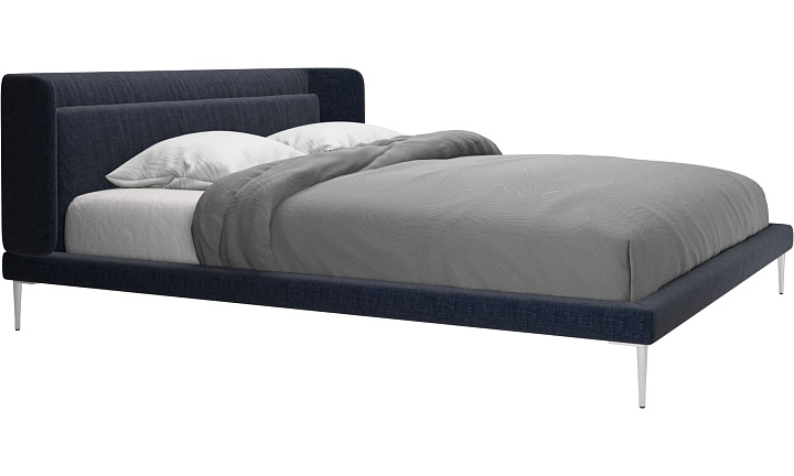 Кровать Austin, без матраса - Napoli 2257 Ткань  тёмно-синего цвета  -  Под заказ