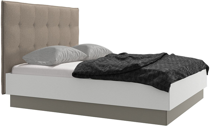 Кровать Lugano с местом для хранения - Lazio 3091 Ткань бежевого цвета  -  Под заказ