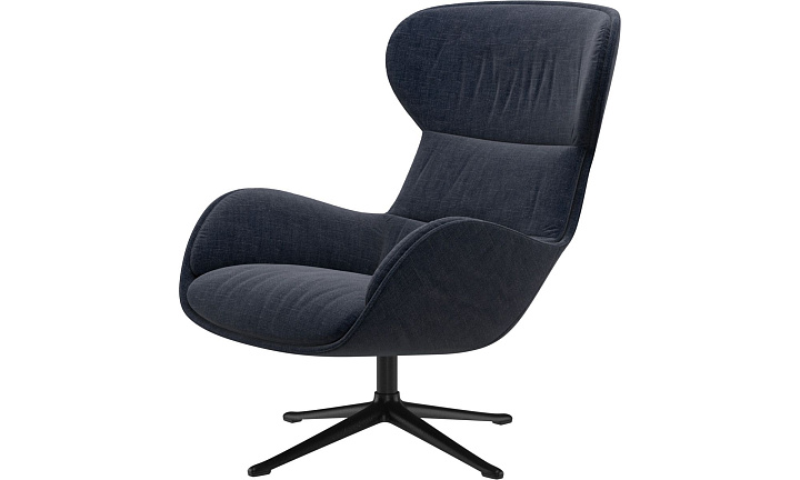 Кресло Reno с функцией вращения - Napoli 2257 Ткань  тёмно-синего цвета  -  Под заказ