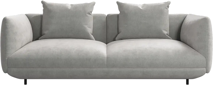 2-местный модуль Salamanca с 2 подлокотниками -  Ravello 3222 Ткань серого цвета  -  Под заказ