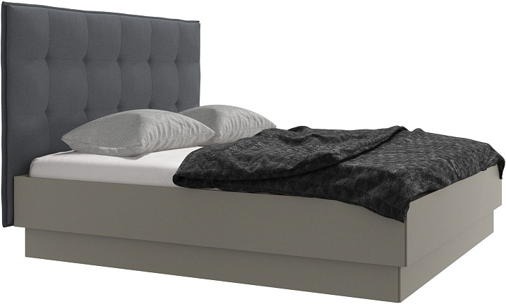 Кровать Lugano с местом для хранения - Frisco 2067 Ткань цвета серого камня  -  Под заказ