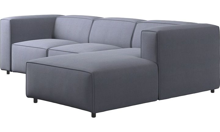 Диван Carmo с модулем для отдыха - Frisco 2056 Голубая ткань с функцией акваклин  -  Под заказ