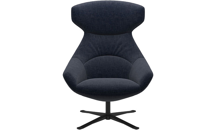 Кресло Porto с функцией вращения - Napoli 2257 Ткань  тёмно-синего цвета  -  Под заказ