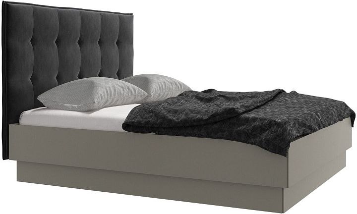 Кровать Lugano с местом для хранения - Velvet 3030 Серая ткань  -  Под заказ