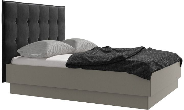 Кровать Lugano с местом для хранения - Velvet 3030 Серая ткань  -  Под заказ